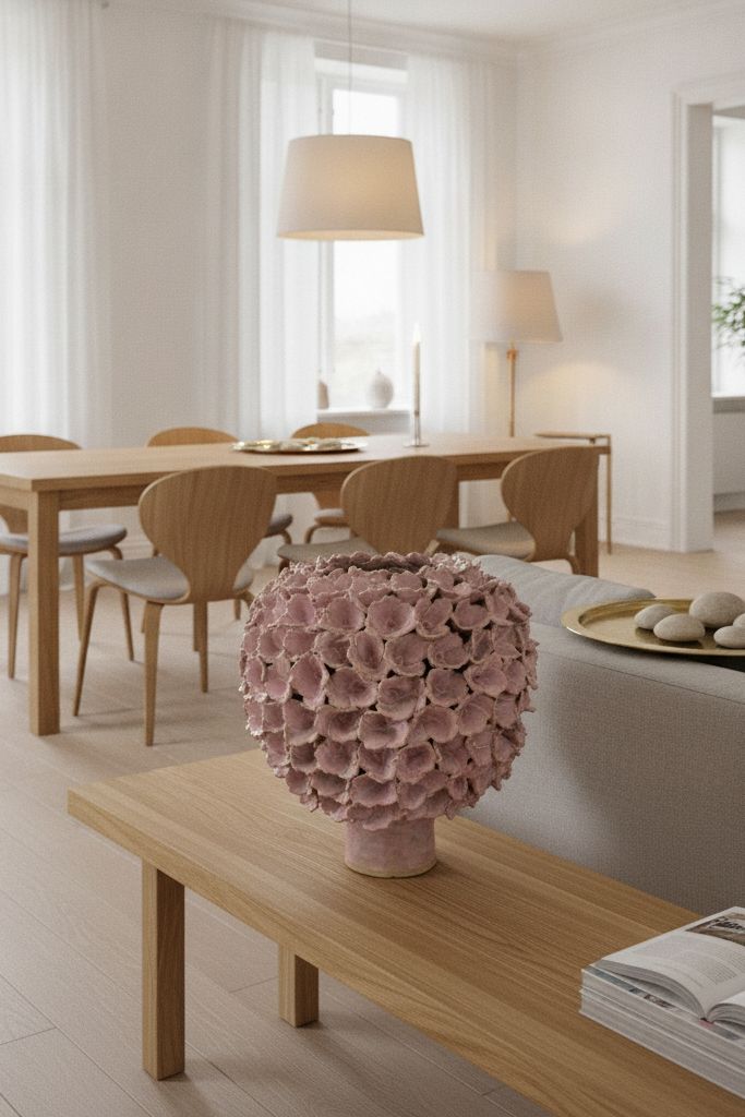 Stor lyserød allium vase 