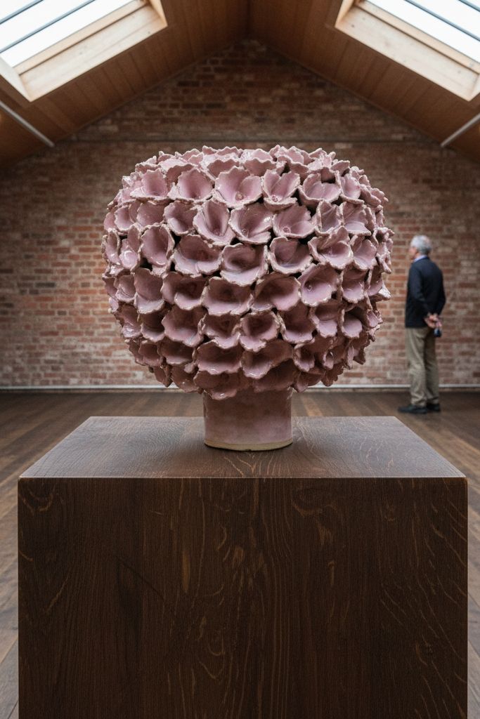 Stor lyserød allium vase 